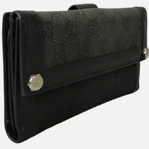 GUCCI Long Wallet GG Canvas | Fabric & Leather | Men | Women | Black